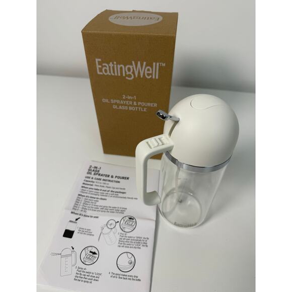 2 in 1 Glass Oil Sprayer & Pourer 16.5 oz/ 500 ml glass bottle, plastic cap - Picture 4 of 4